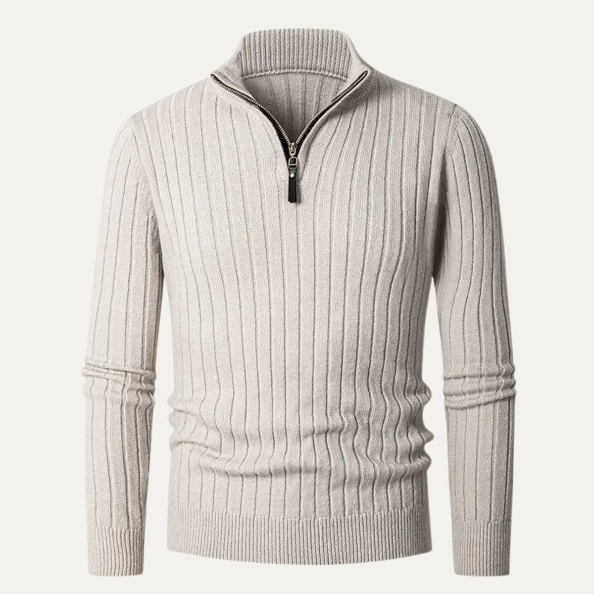 VogeLuxe | Pull homme à col montant zippé et coupe ajustée 2