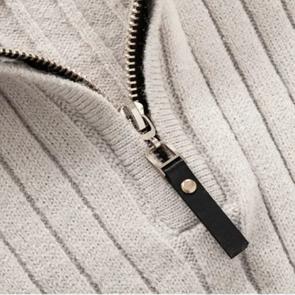 VogeLuxe | Pull homme à col montant zippé et coupe ajustée 3