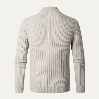 VogeLuxe | Pull homme à col montant zippé et coupe ajustée 3