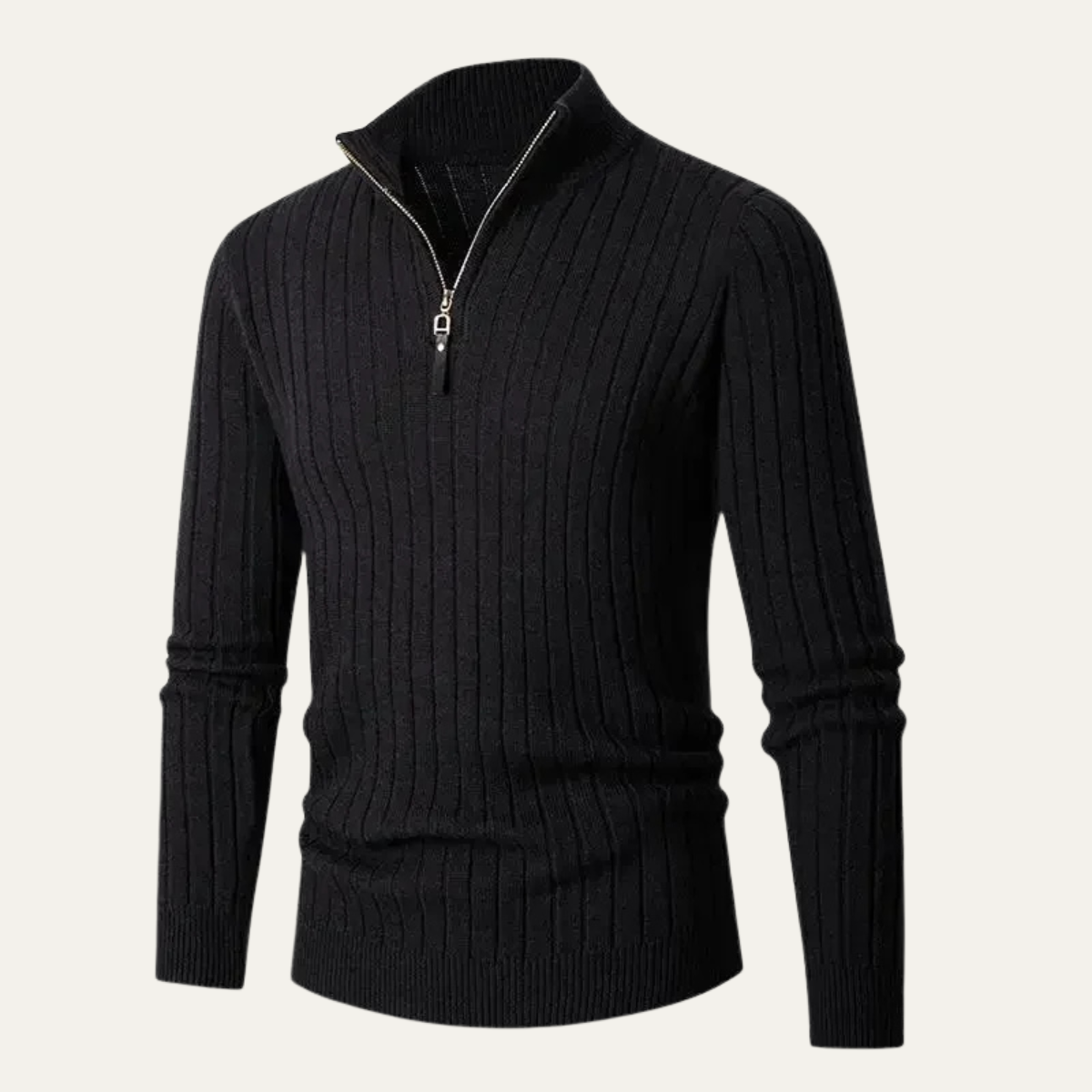 VogeLuxe | Pull homme à col montant zippé et coupe ajustée 7
