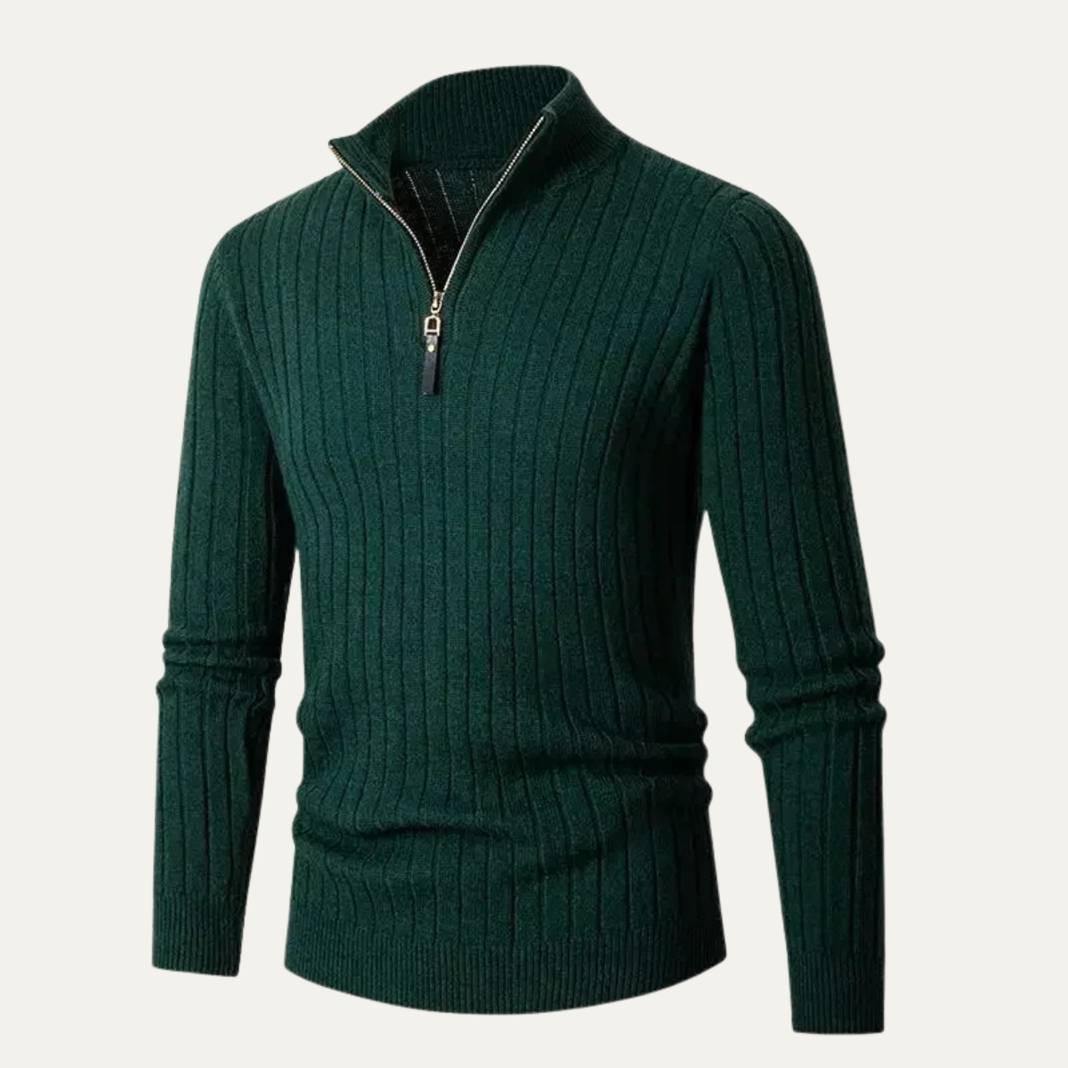 VogeLuxe | Pull homme à col montant zippé et coupe ajustée 8