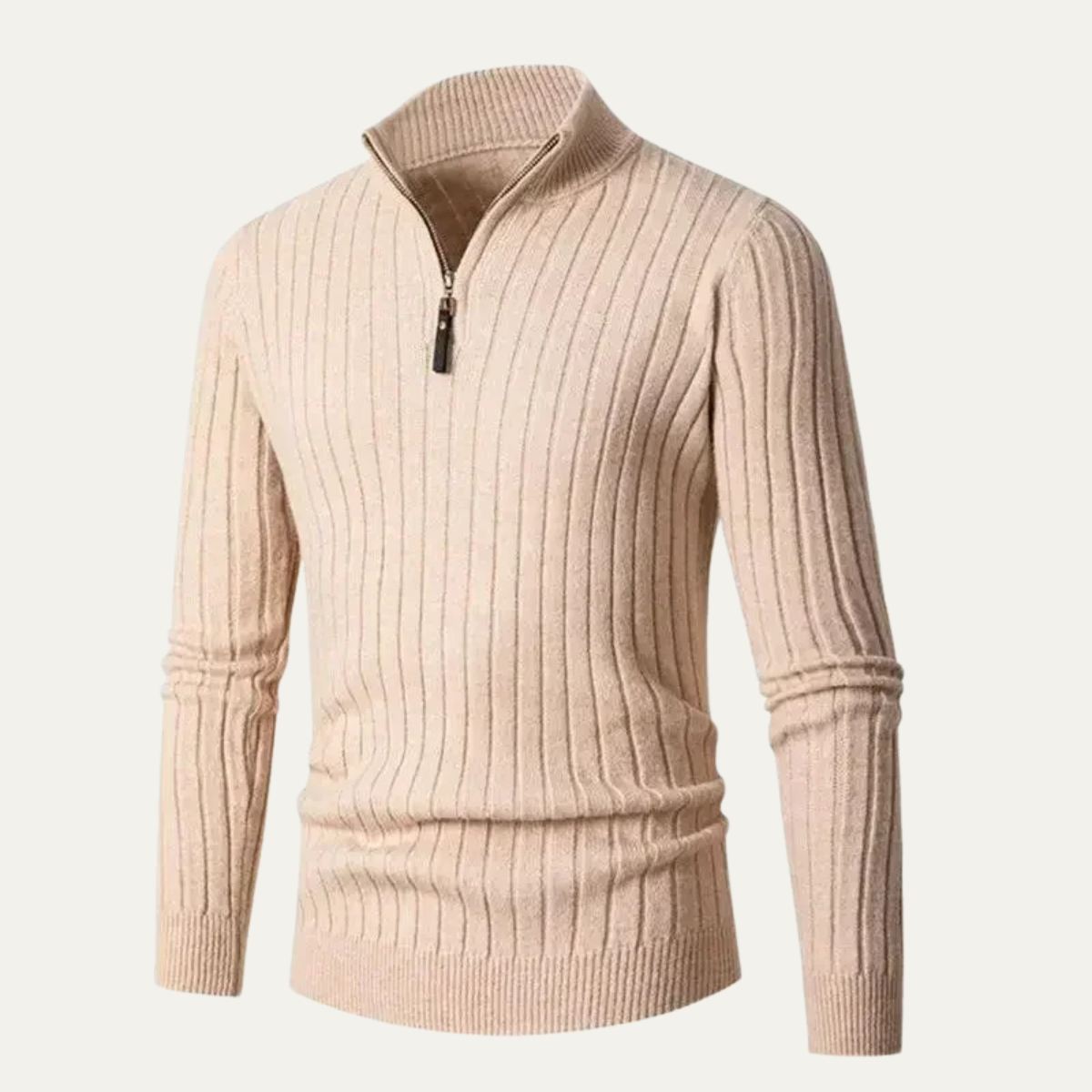 VogeLuxe | Pull homme à col montant zippé et coupe ajustée 9
