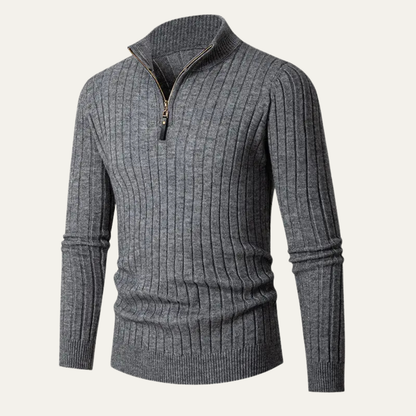 VogeLuxe | Pull homme à col montant zippé et coupe ajustée 9