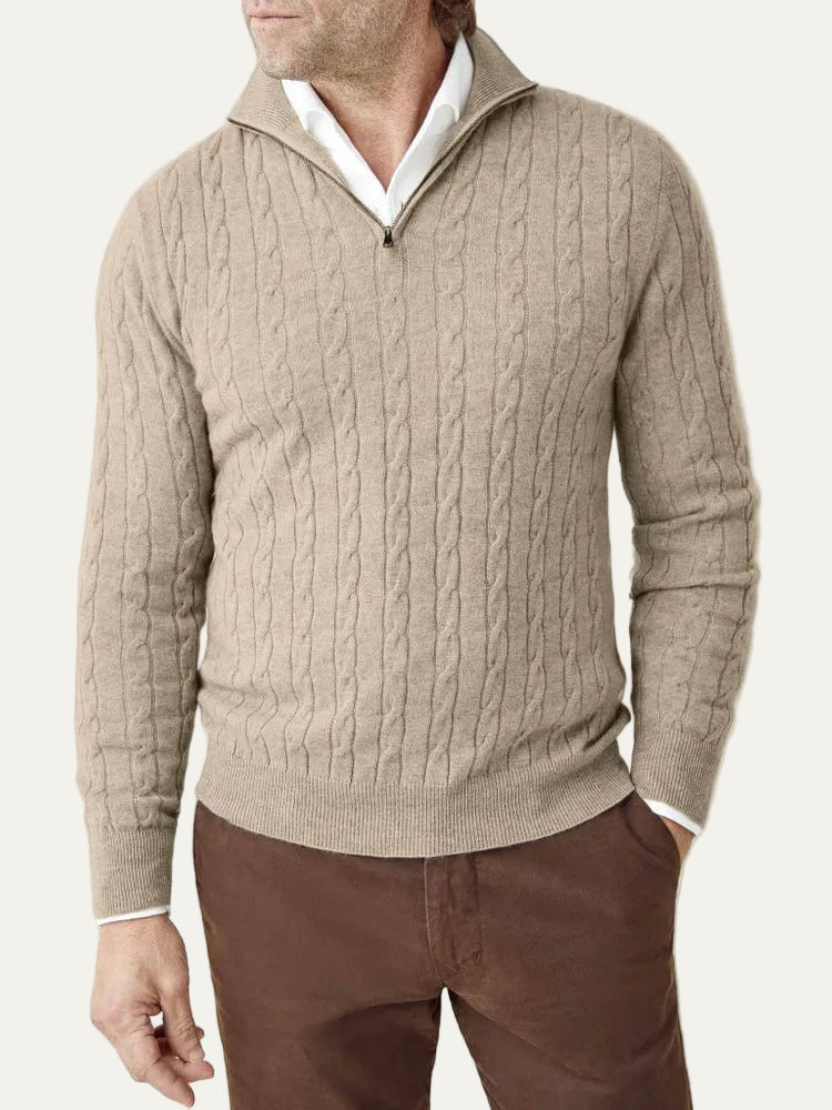 Pull Homme Col Zippé Molleton Doux