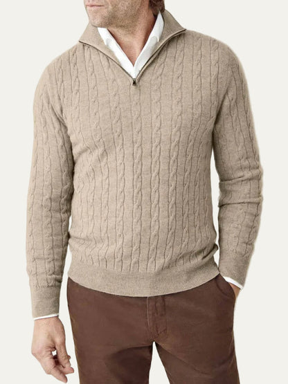 Pull Homme Col Zippé Molleton Doux