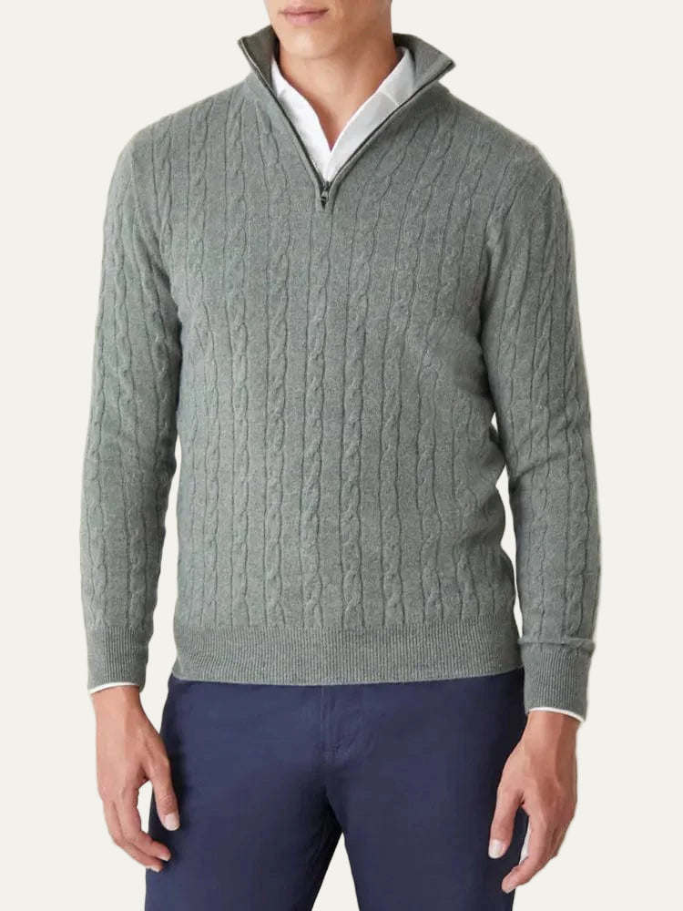 Pull Homme Col Zippé Molleton Doux