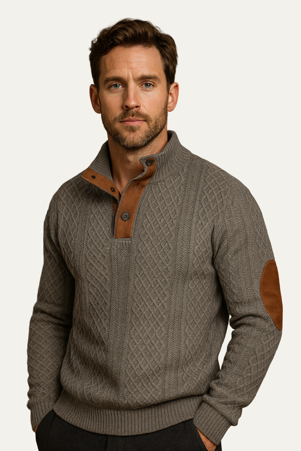 VogeLuxe | Pull jacquard à grosses torsades pour homme 2