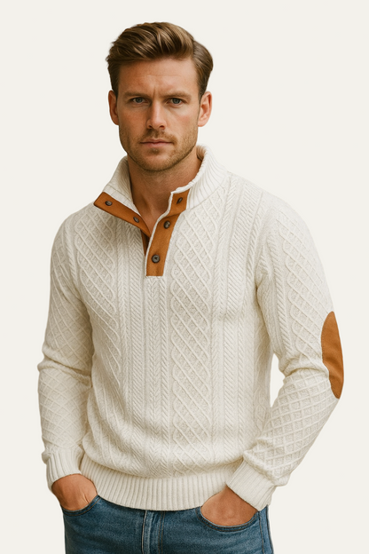 VogeLuxe | Pull jacquard à grosses torsades pour homme 3