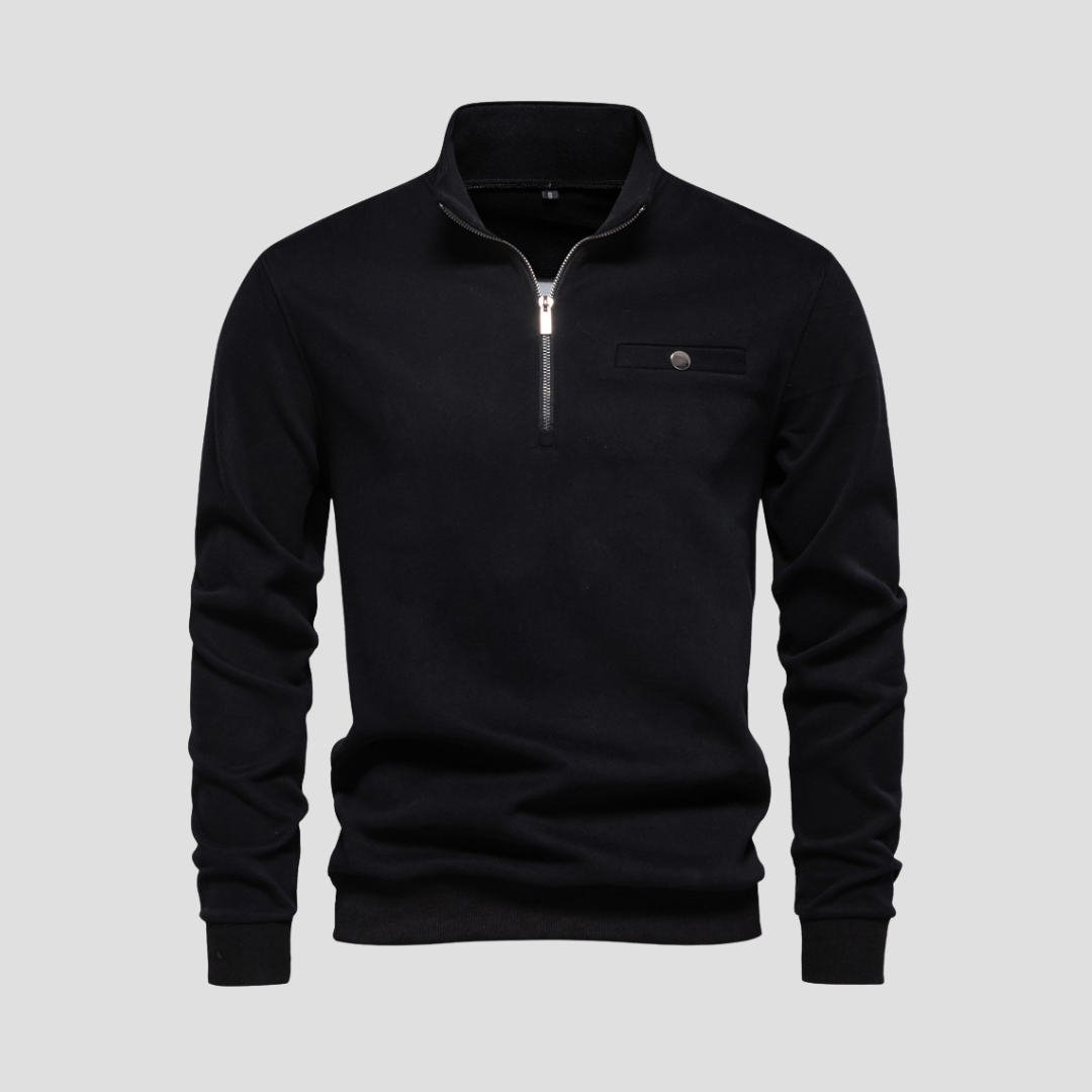 VogeLuxe | Pull minimaliste à col zippé pour homme 4