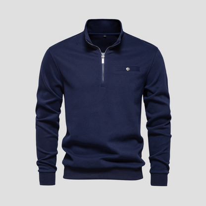 Pull Homme Col Zippé Slim et Confortable