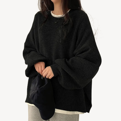 VogeLuxe | Pull oversize décontracté à col rond pour femme 0