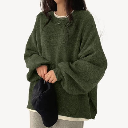 VogeLuxe | Pull oversize décontracté à col rond pour femme 1
