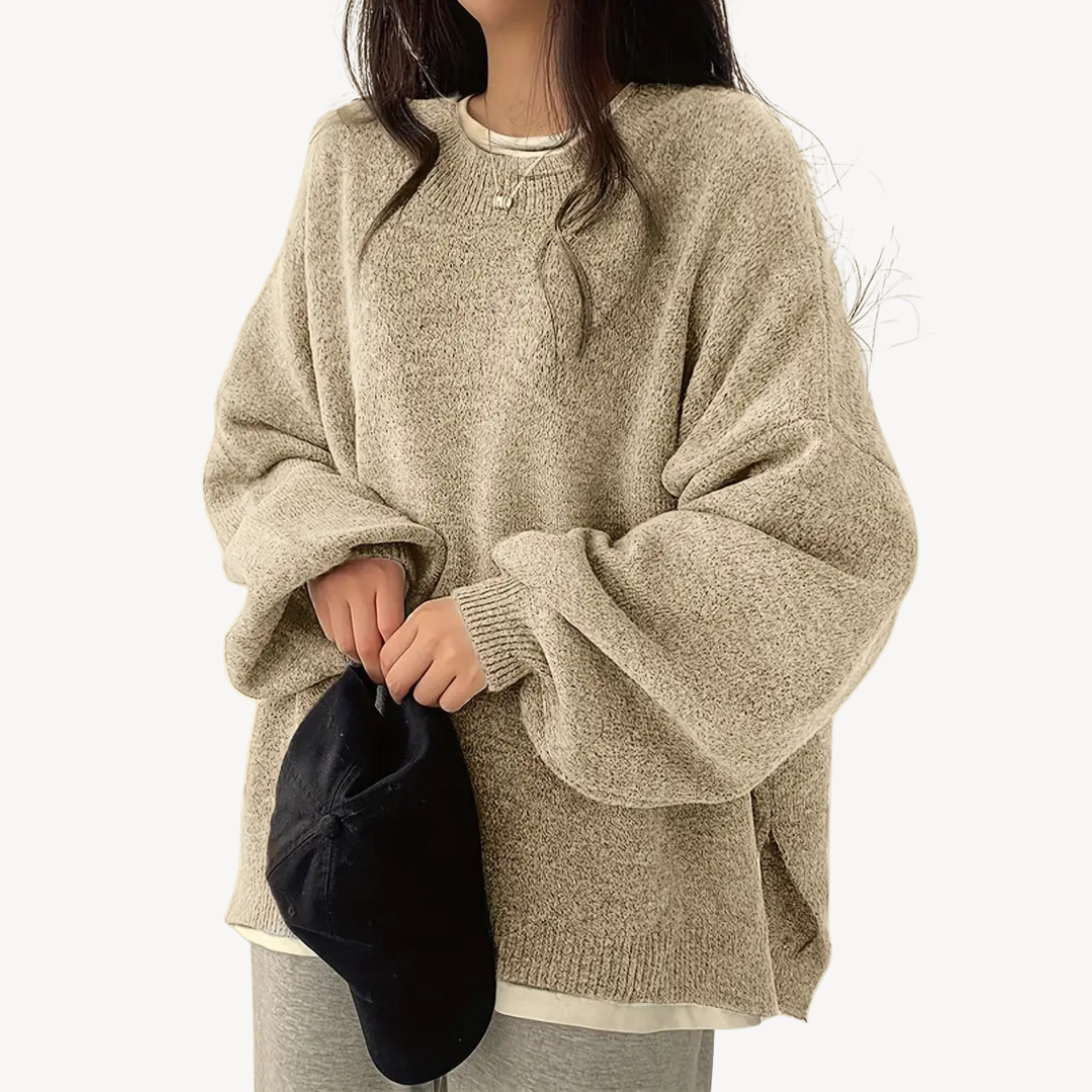 VogeLuxe | Pull oversize décontracté à col rond pour femme 4
