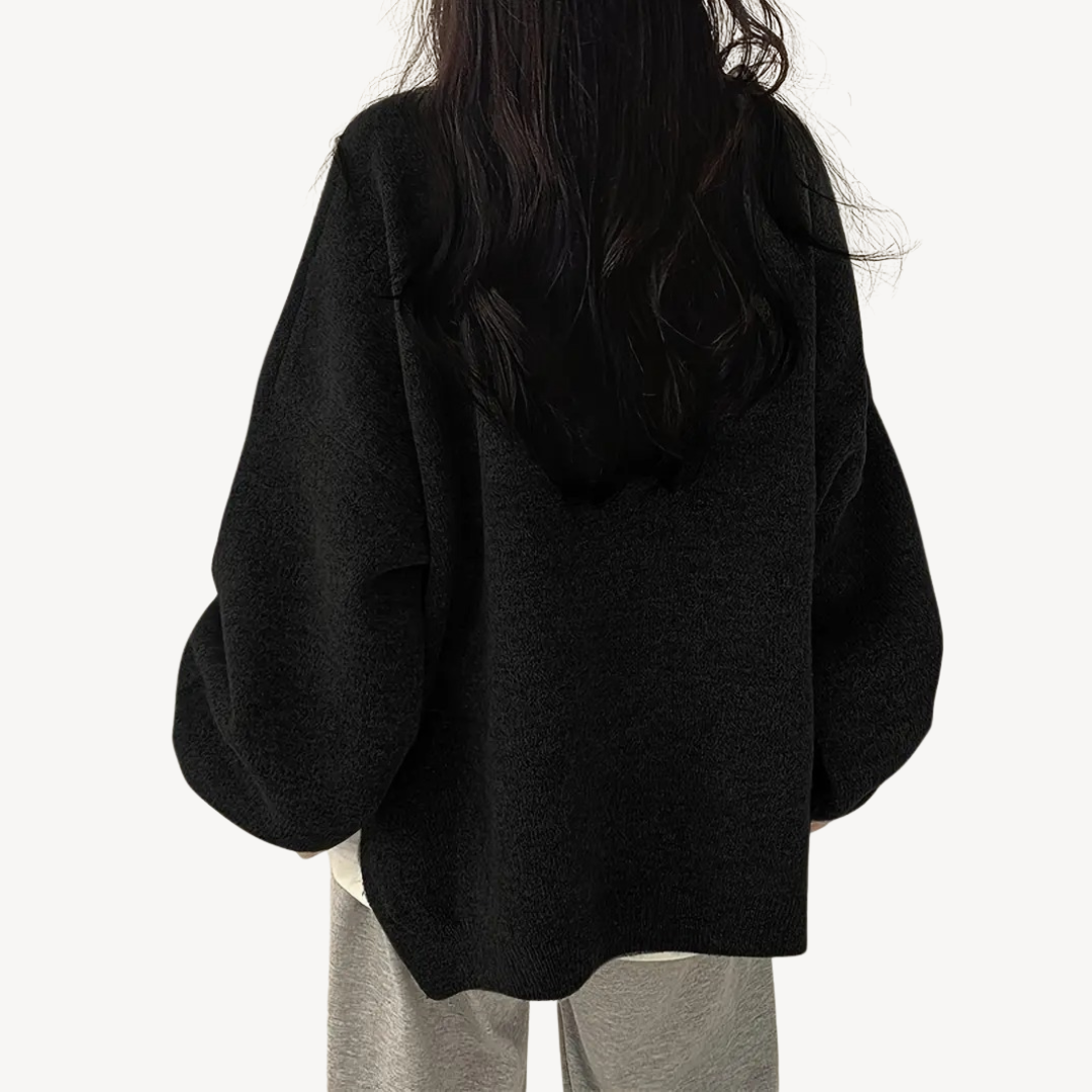 VogeLuxe | Pull oversize décontracté à col rond pour femme 6