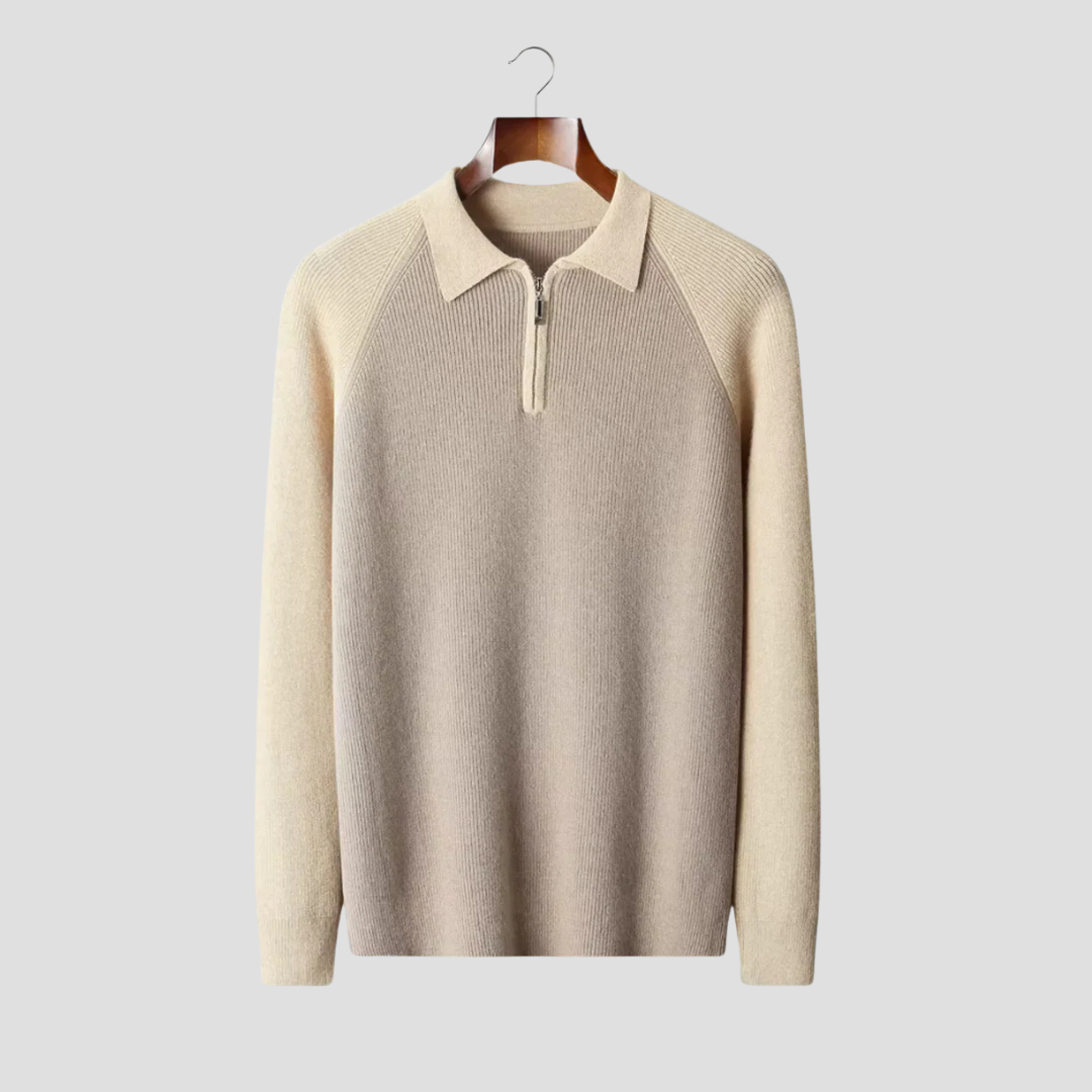 VogeLuxe | Pull polo à demi-zip pour homme 1