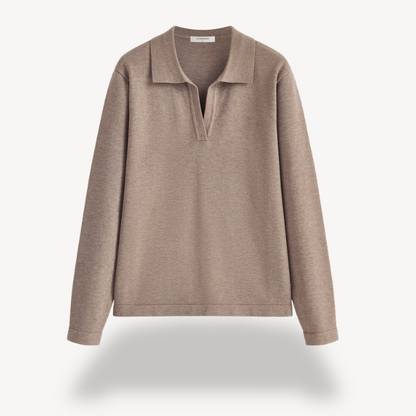 VogeLuxe | Pull polo en maille à col V pour femme 3