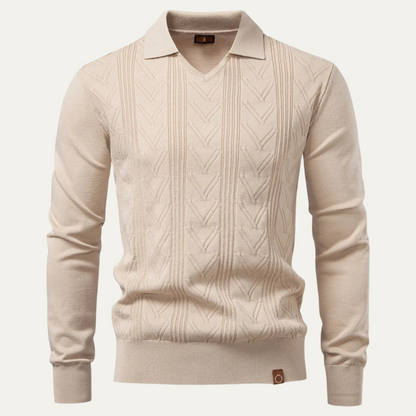 VogeLuxe | Pull polo en maille à col V pour homme 0