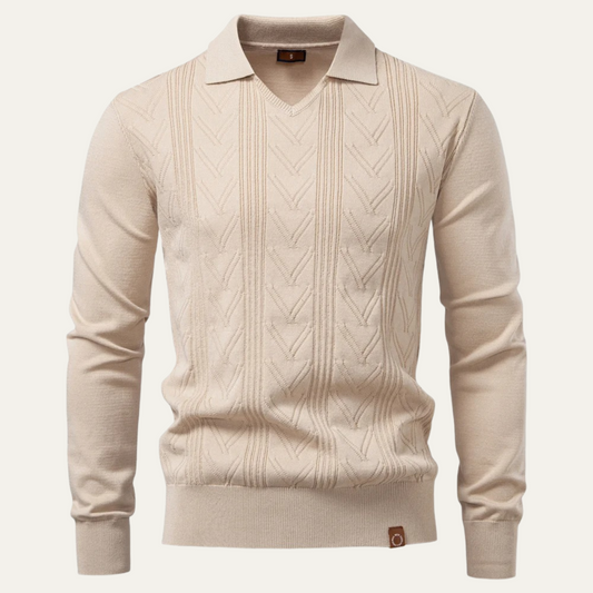 VogeLuxe | Pull polo en maille à col V pour homme 0