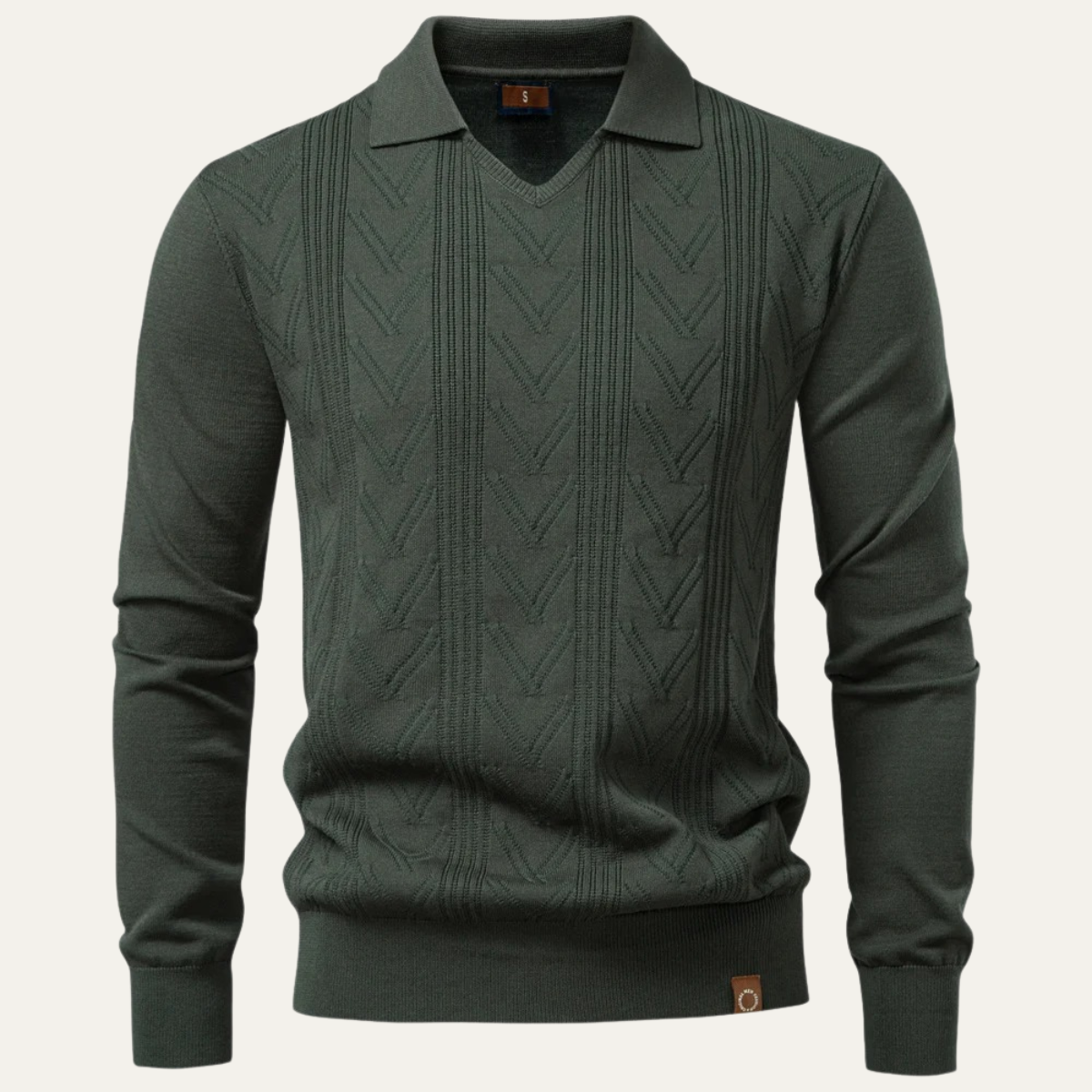 Pull Polo Homme Col V Coton Classique