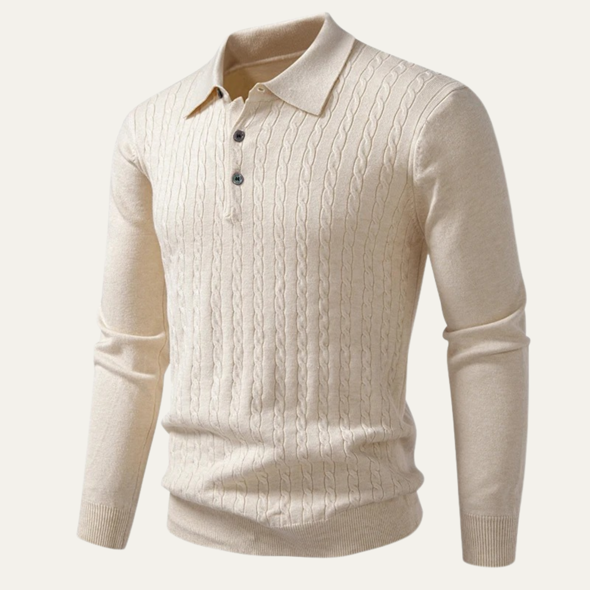 Pull Polo Homme Manches Longues Coton Classique - PanierRoyale
