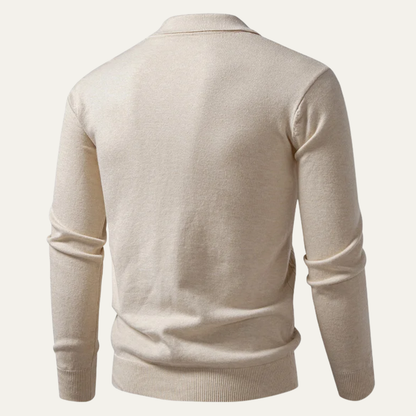 VogeLuxe | Pull polo en maille à manches longues pour homme 1