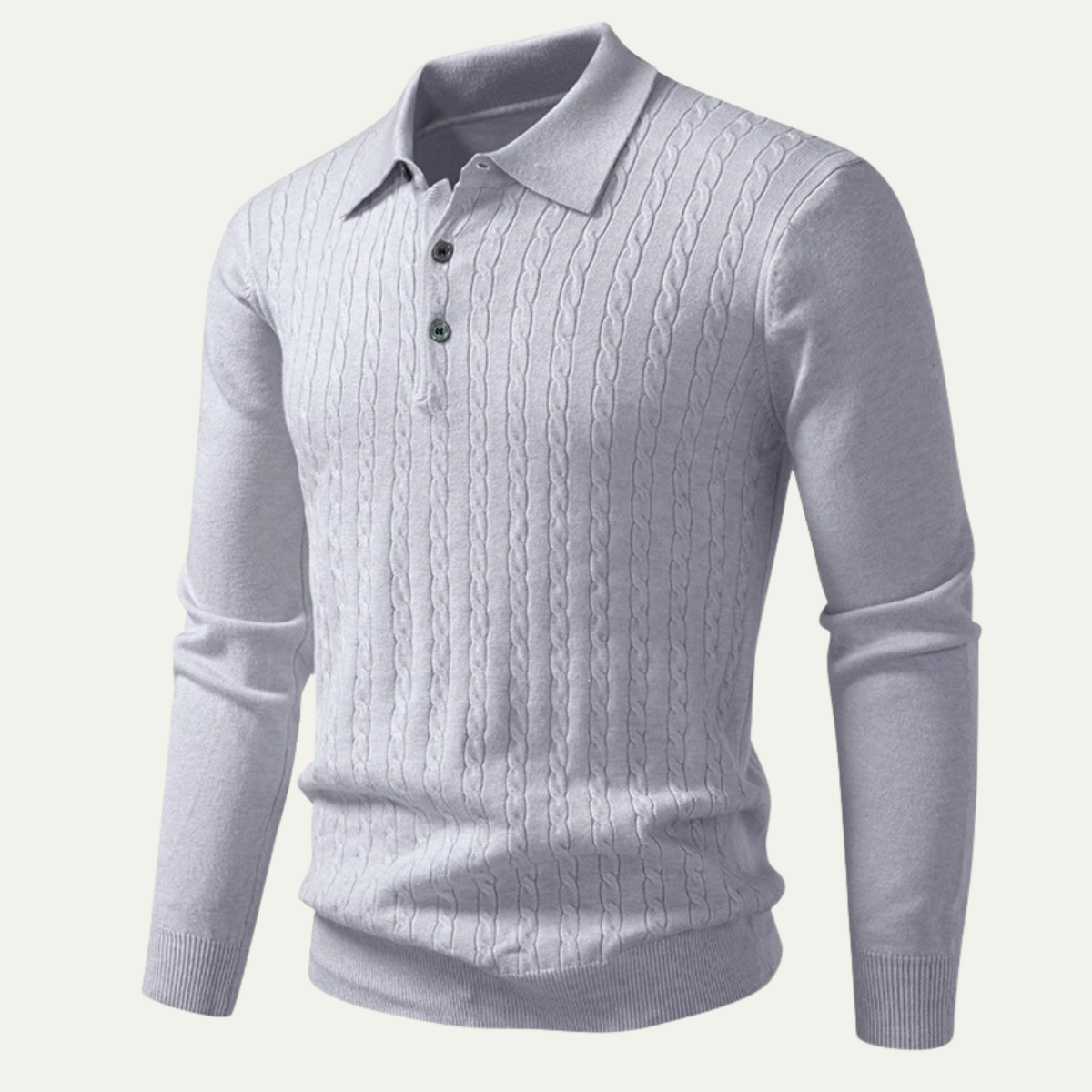Pull Polo Homme Manches Longues Coton Classique