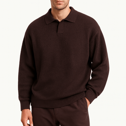 VogeLuxe | Pull polo en maille gaufrée pour homme 3