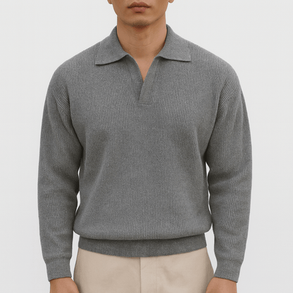 Pull Polo Homme Classique en Coton