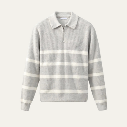 VogeLuxe | Pull polo rayé en maille pour homme 0