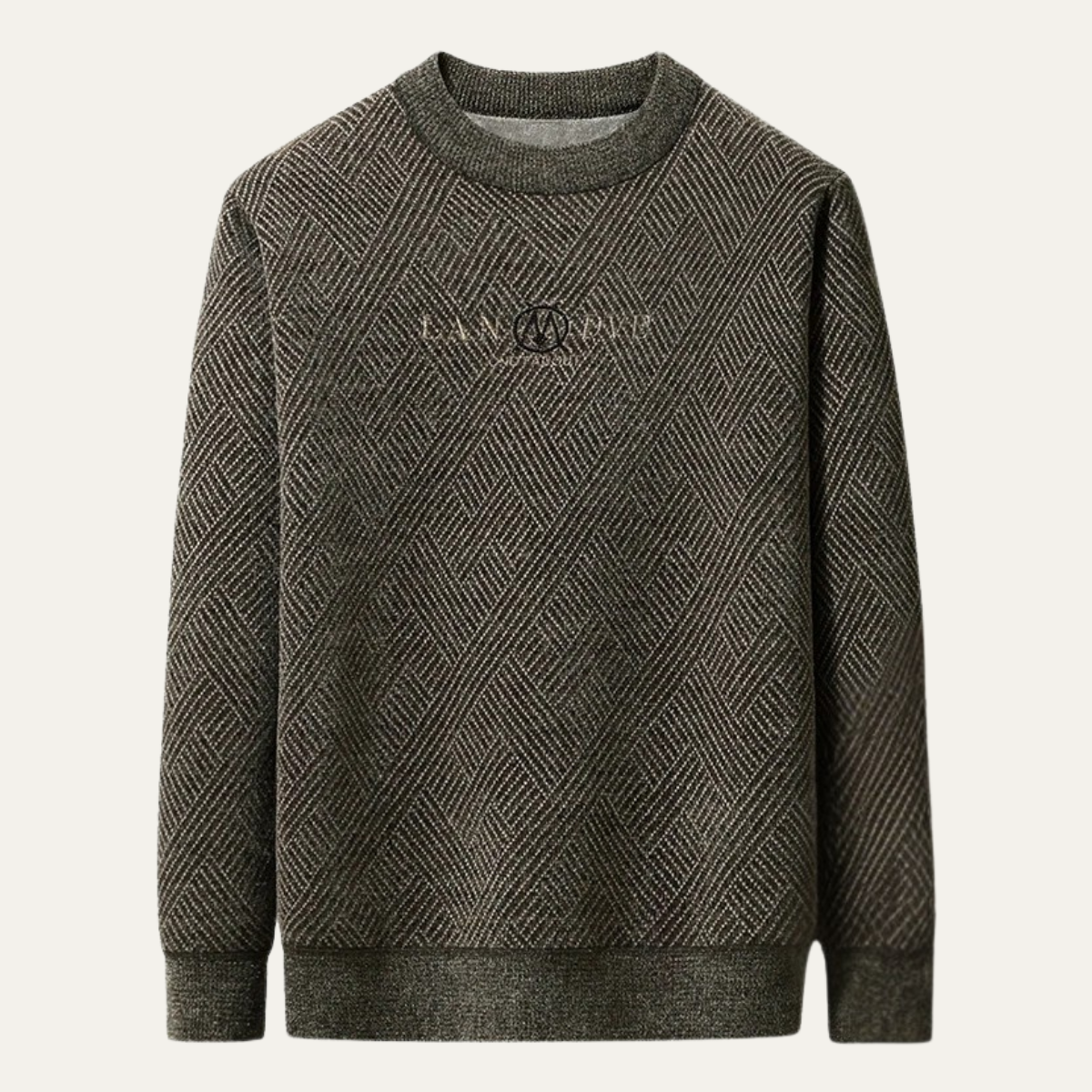 VogeLuxe | Pull ras du cou en maille chevron pour homme 0