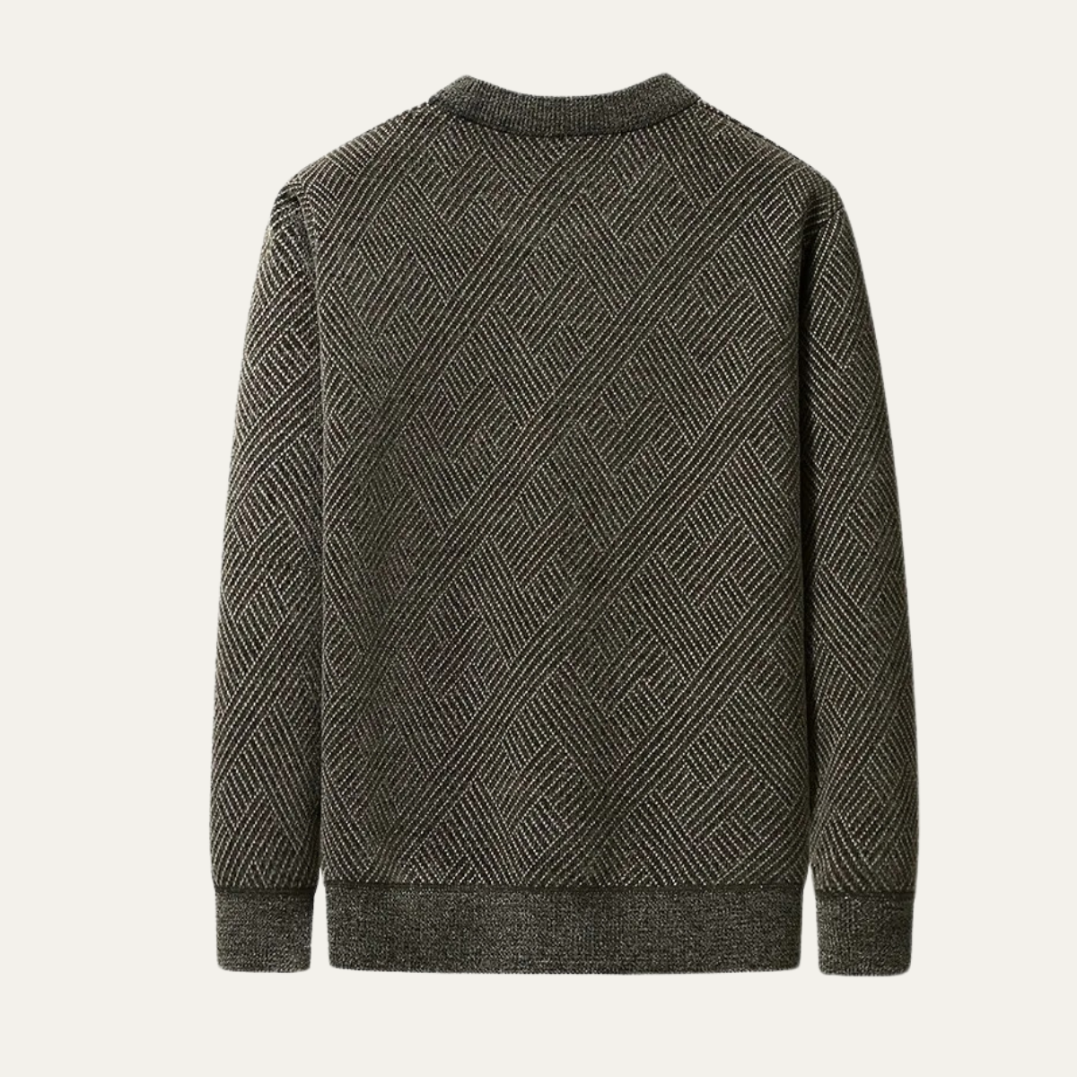 VogeLuxe | Pull ras du cou en maille chevron pour homme 1