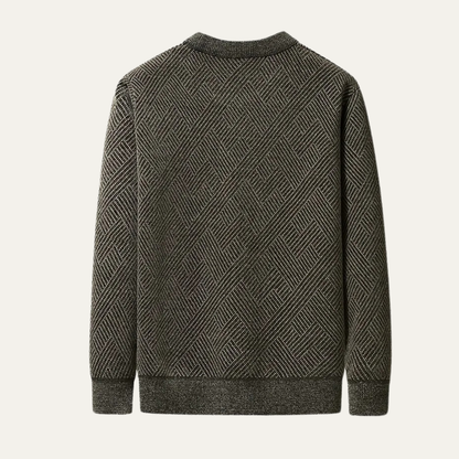 VogeLuxe | Pull ras du cou en maille chevron pour homme 1