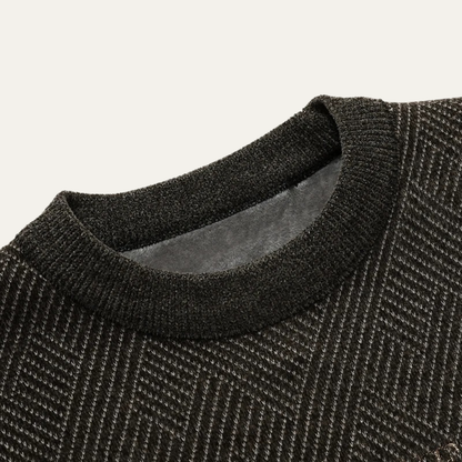 VogeLuxe | Pull ras du cou en maille chevron pour homme 2