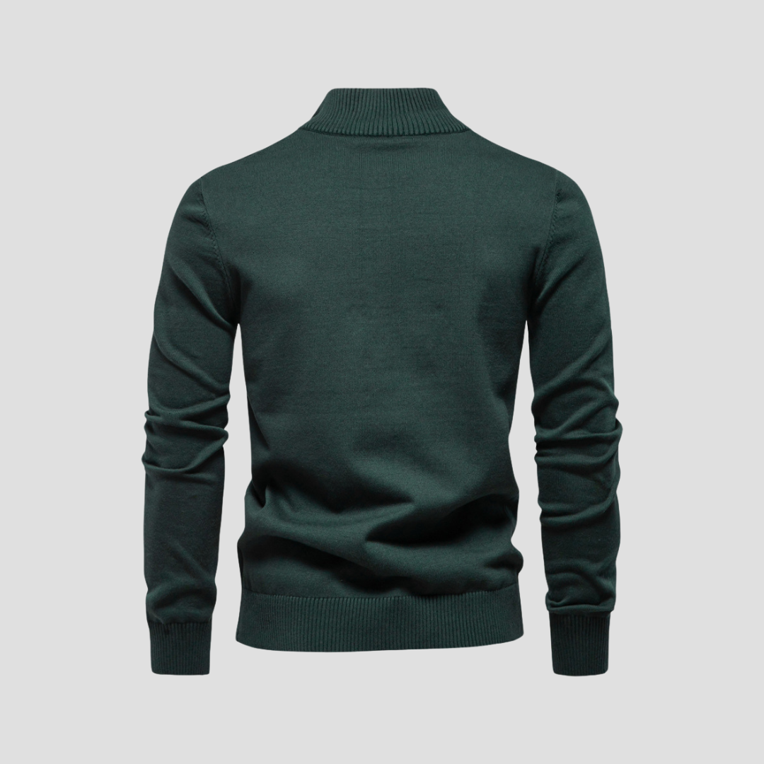 VogeLuxe | Pull rayé à col zippé pour homme 1