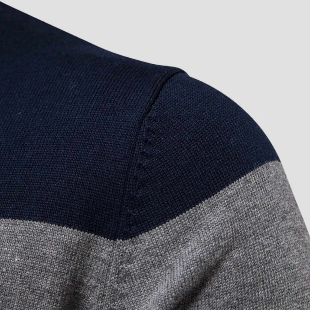 VogeLuxe | Pull rayé à col zippé pour homme 6