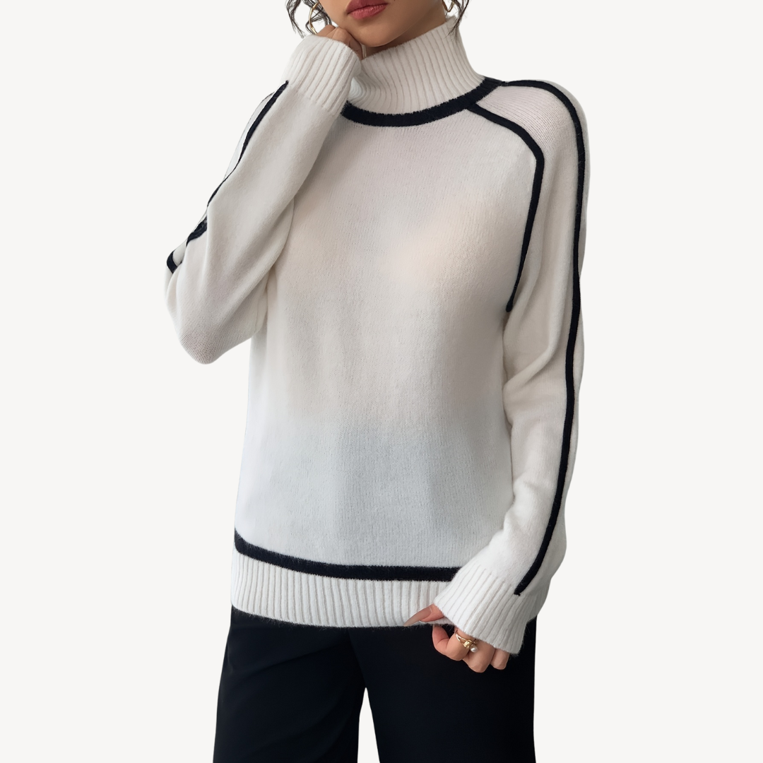 VogeLuxe | Pull rayé vintage pour femme 1
