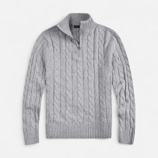VogeLuxe | Pull texturé ouvert sur le devant pour homme 0