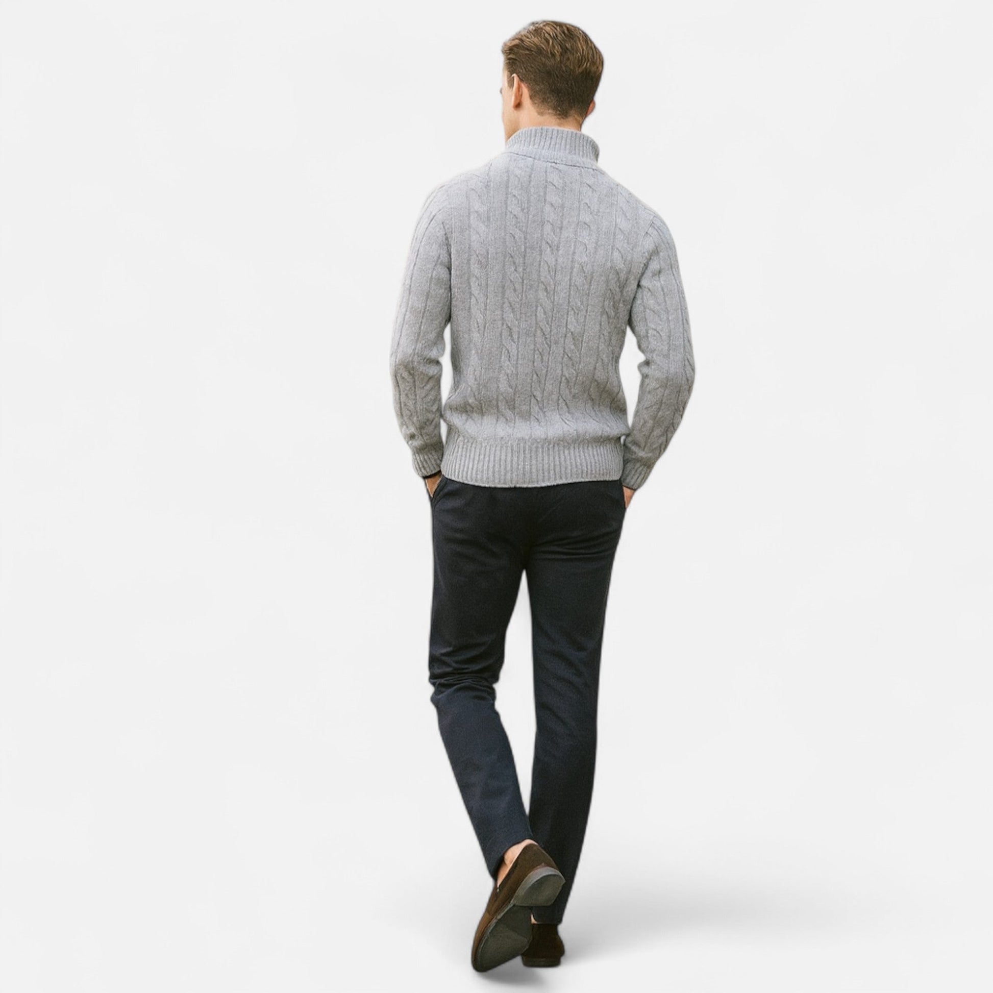 VogeLuxe | Pull texturé ouvert sur le devant pour homme 6