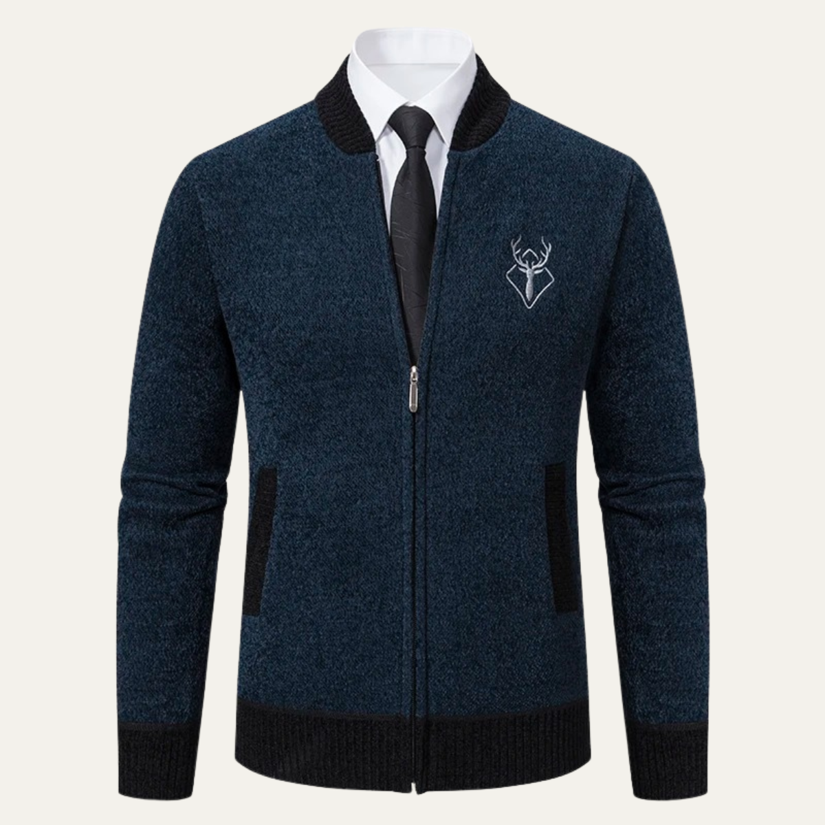 VogeLuxe | Pull zippé brodé pour homme 0