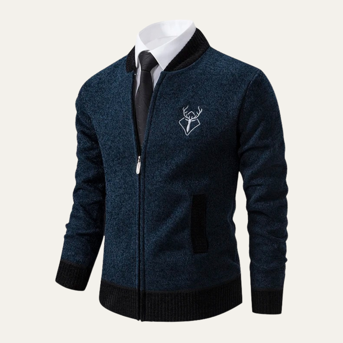 VogeLuxe | Pull zippé brodé pour homme 1