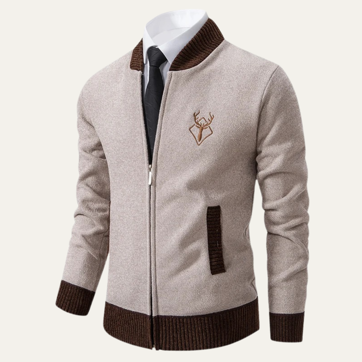 VogeLuxe | Pull zippé brodé pour homme 4