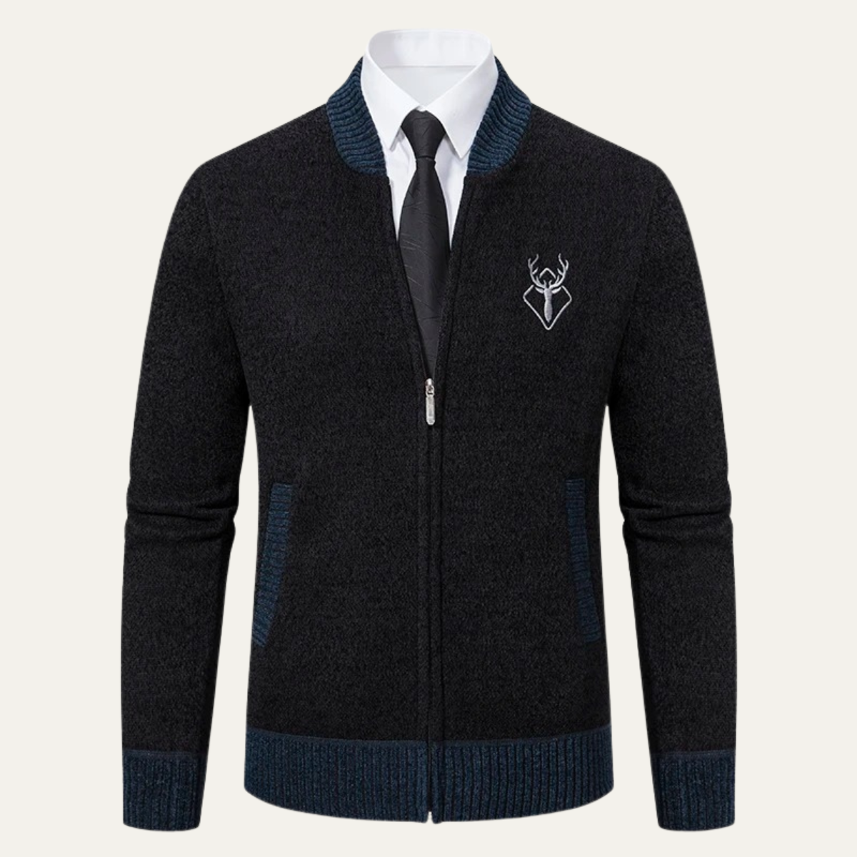 VogeLuxe | Pull zippé brodé pour homme 7