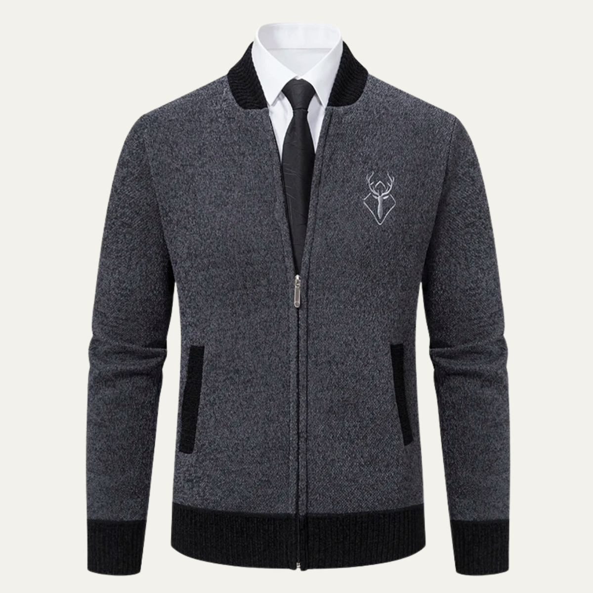 VogeLuxe | Pull zippé brodé pour homme 8