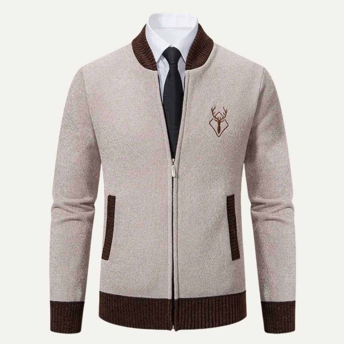 VogeLuxe | Pull zippé brodé pour homme 9