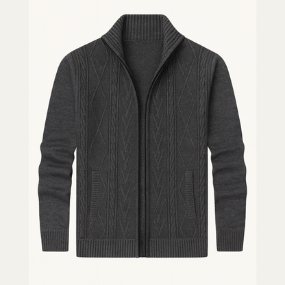 VogeLuxe | Pull zippé en maille torsadée pour homme 1