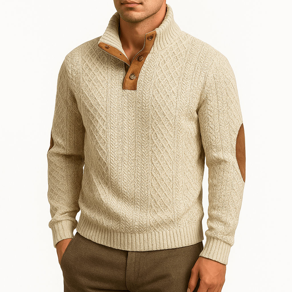 VogeLuxe | Pull zippé jacquard pour homme 0