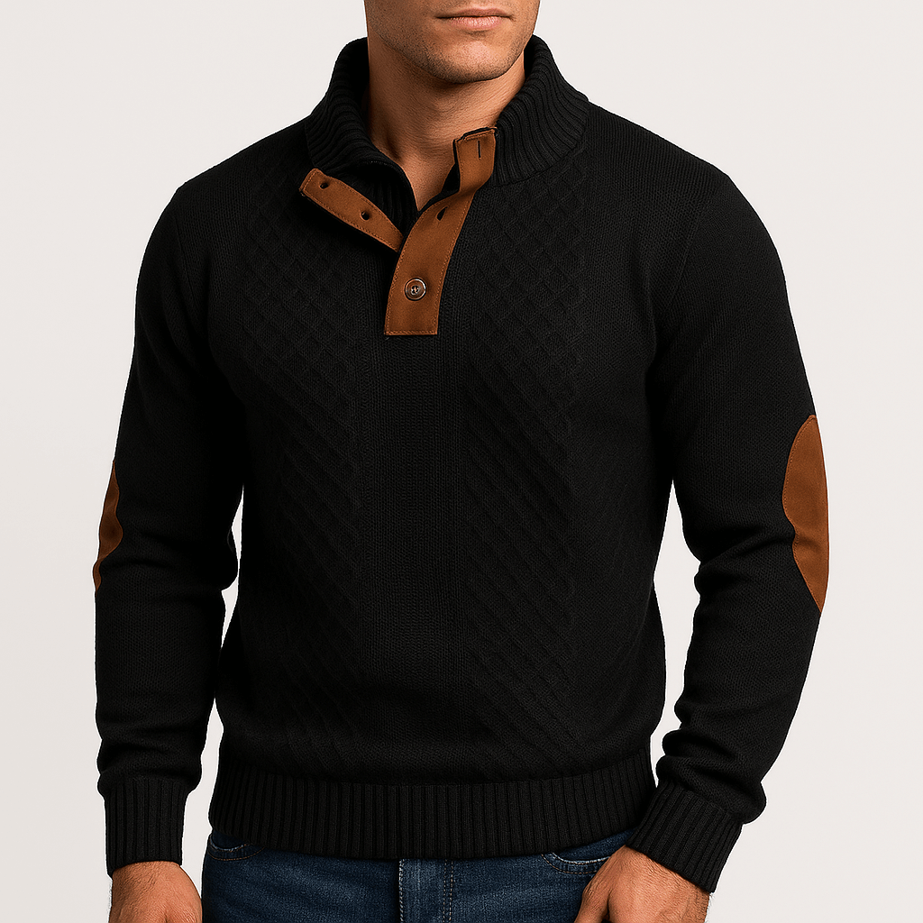 VogeLuxe | Pull zippé jacquard pour homme 1