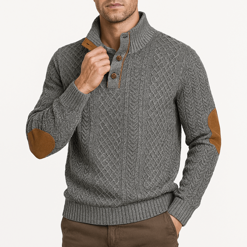 VogeLuxe | Pull zippé jacquard pour homme 3