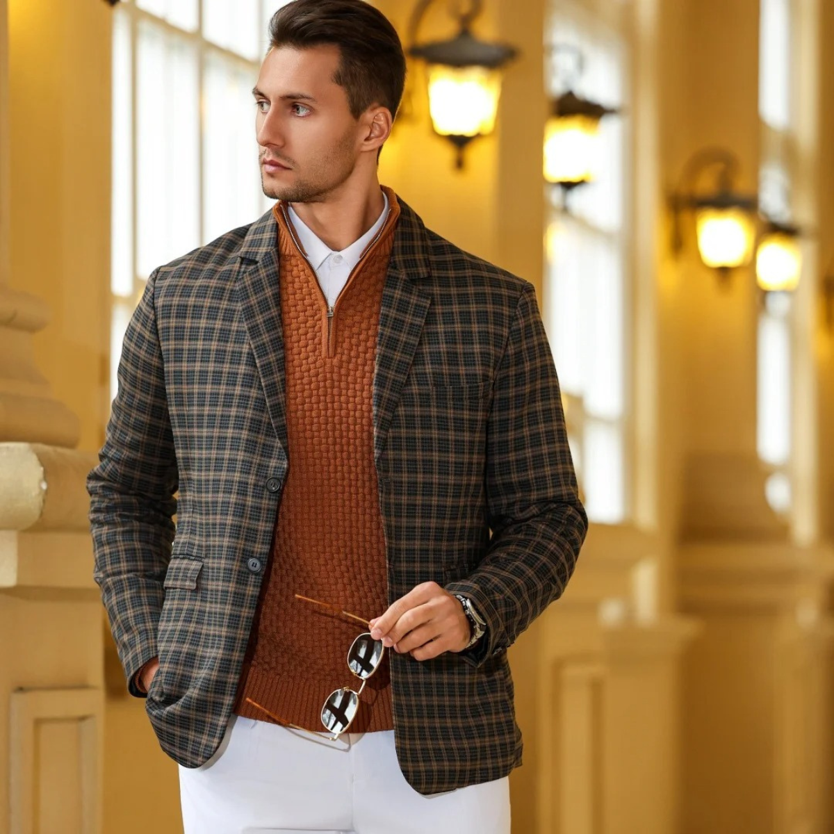 VogeLuxe | Pull zippé texturé et confortable pour homme 3