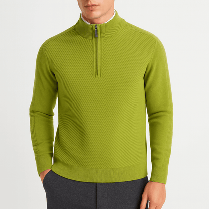 VogeLuxe | Pull zippé vintage en laine pour homme 1